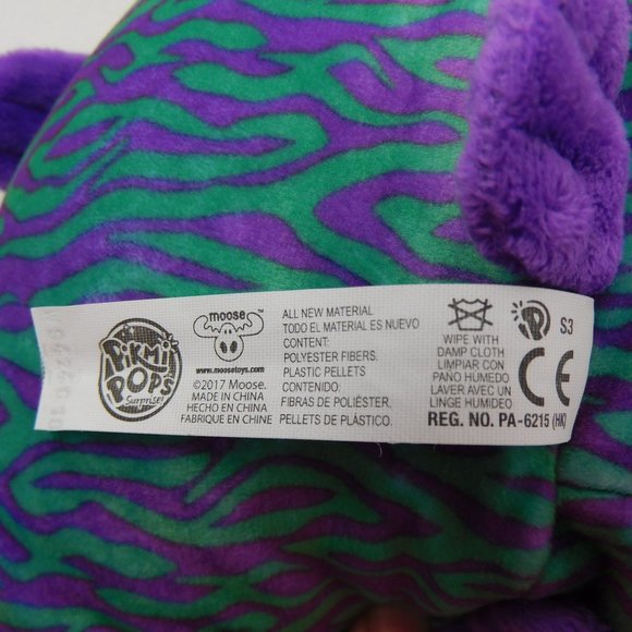 Pikmi Pops Tiger Surprise Stuffed Animal Purple Jungle Teal Soft Plush 7" - Picture 7 of 7
